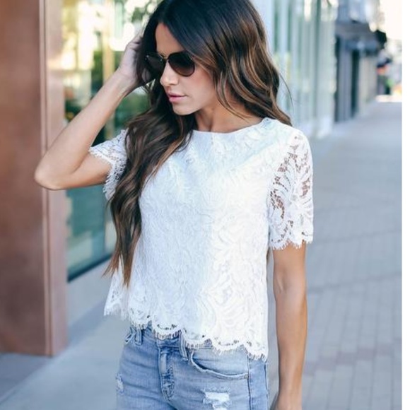 S. the Widow Tops - CAMILLA Lace Short Sleeve  Blouse
